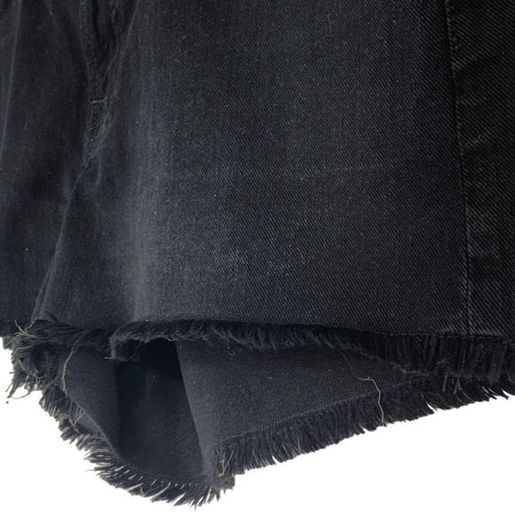 7 For All Mankind Womens Black Denim Cutoff High-Rise Jeans Shorts Size 32 3223 - Picture 5 of 12